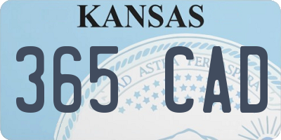 KS license plate 365CAD