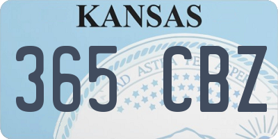 KS license plate 365CBZ