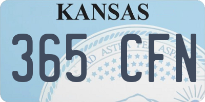 KS license plate 365CFN