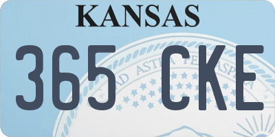 KS license plate 365CKE