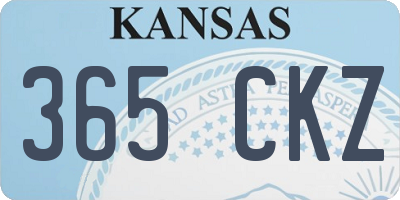 KS license plate 365CKZ