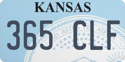 KS license plate 365CLF