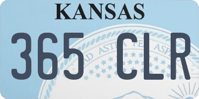KS license plate 365CLR