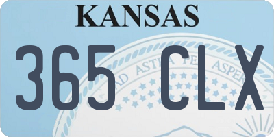 KS license plate 365CLX