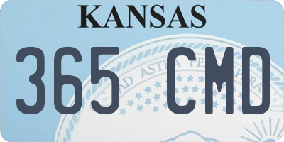 KS license plate 365CMD