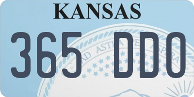 KS license plate 365DDO
