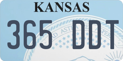 KS license plate 365DDT