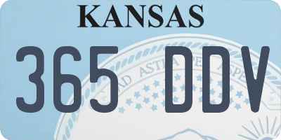 KS license plate 365DDV