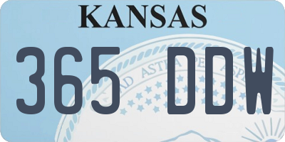 KS license plate 365DDW