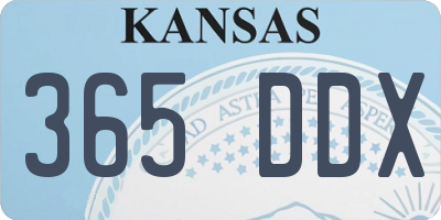 KS license plate 365DDX