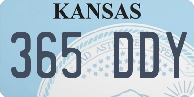 KS license plate 365DDY