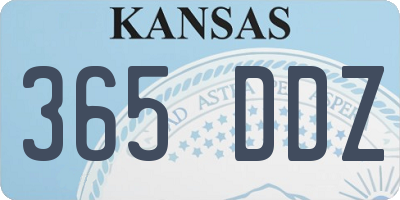 KS license plate 365DDZ