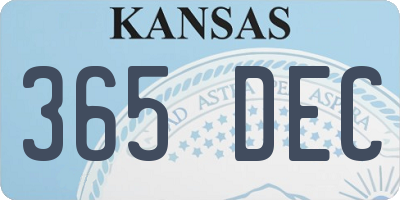 KS license plate 365DEC