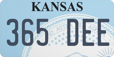 KS license plate 365DEE