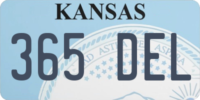 KS license plate 365DEL
