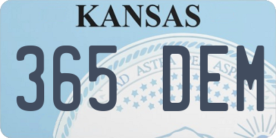 KS license plate 365DEM