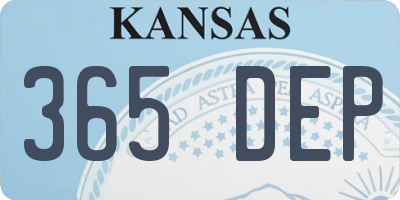 KS license plate 365DEP