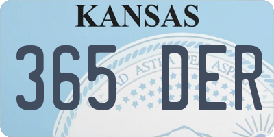 KS license plate 365DER