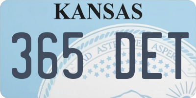 KS license plate 365DET