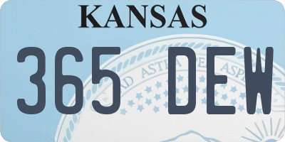 KS license plate 365DEW