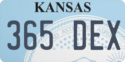 KS license plate 365DEX