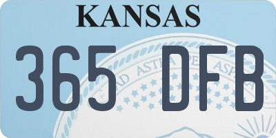 KS license plate 365DFB