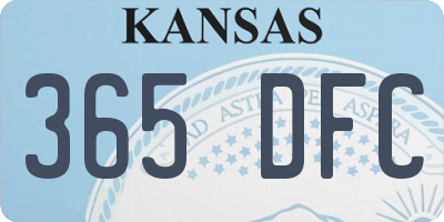KS license plate 365DFC