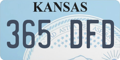 KS license plate 365DFD