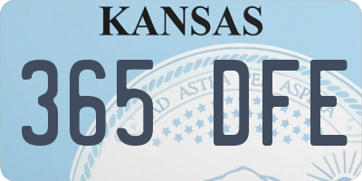KS license plate 365DFE