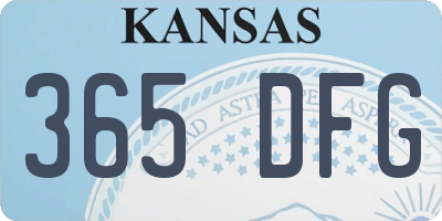 KS license plate 365DFG