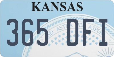 KS license plate 365DFI