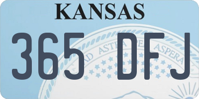 KS license plate 365DFJ