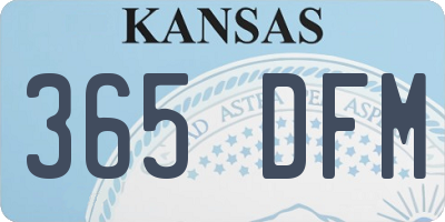 KS license plate 365DFM