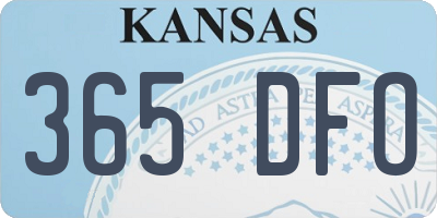 KS license plate 365DFO