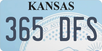 KS license plate 365DFS