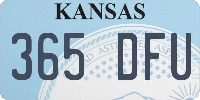 KS license plate 365DFU