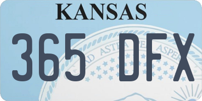 KS license plate 365DFX