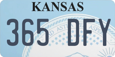KS license plate 365DFY