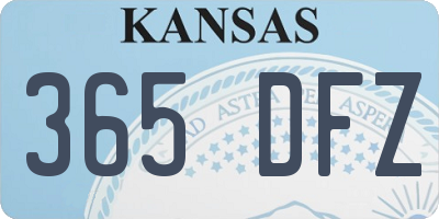 KS license plate 365DFZ