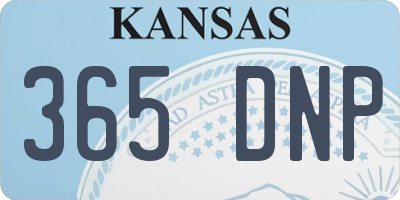KS license plate 365DNP