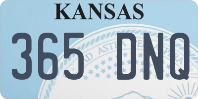 KS license plate 365DNQ