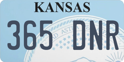 KS license plate 365DNR