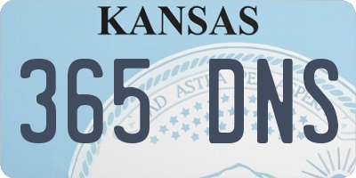 KS license plate 365DNS