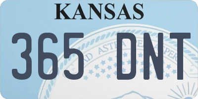 KS license plate 365DNT