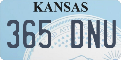 KS license plate 365DNU