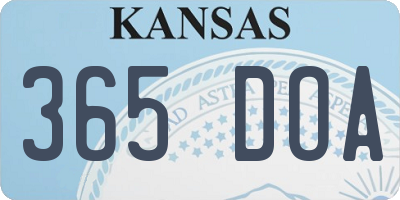 KS license plate 365DOA