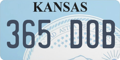 KS license plate 365DOB