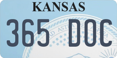 KS license plate 365DOC