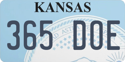 KS license plate 365DOE