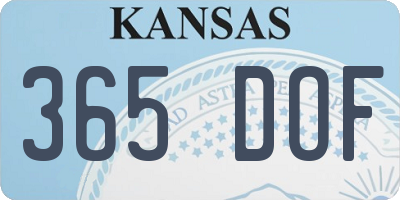 KS license plate 365DOF